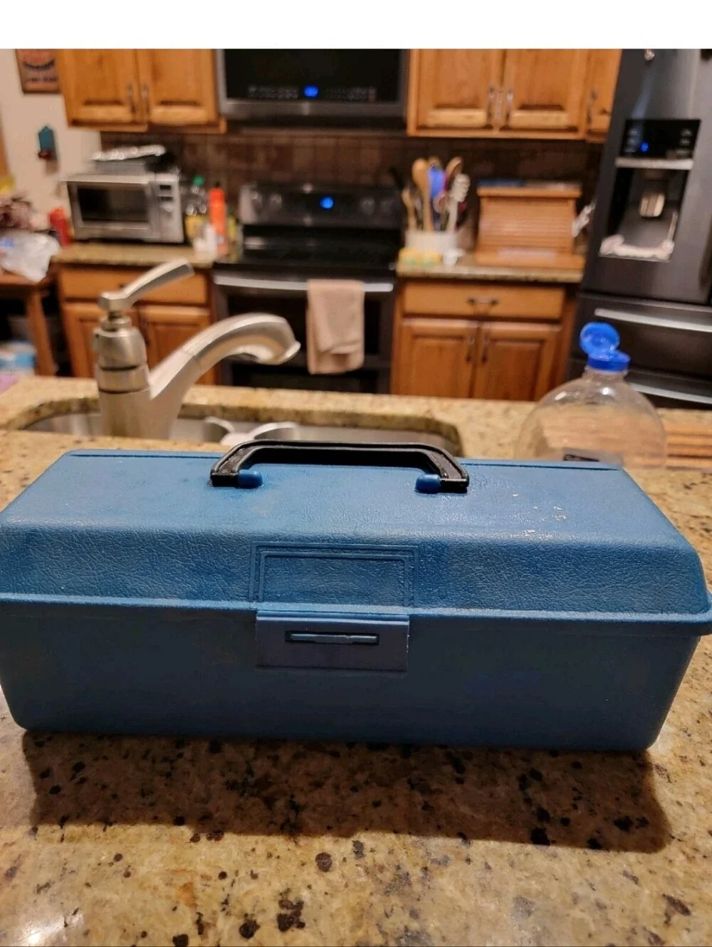 Vintage Small Blue Plastic Utility Box 12